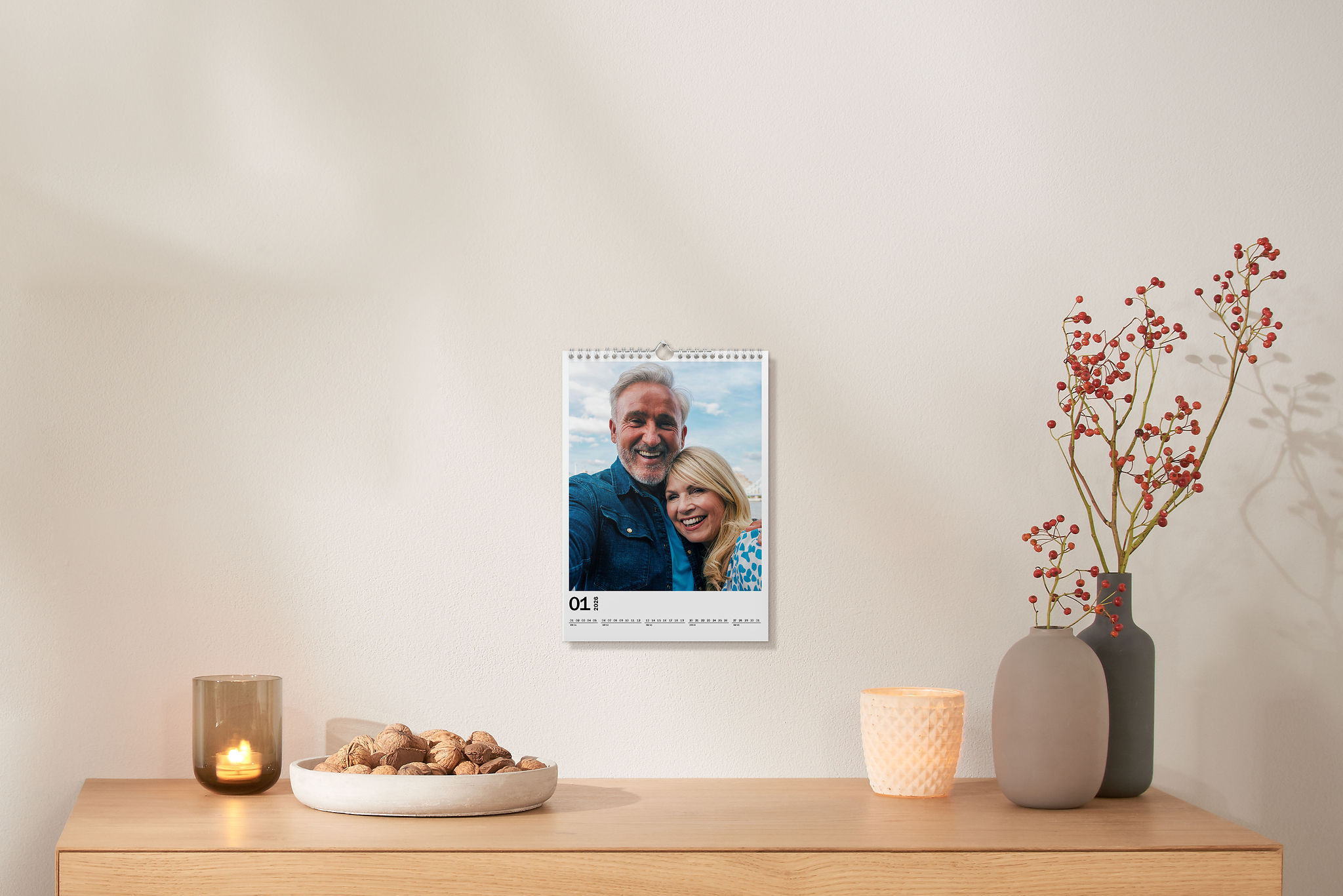 Wandkalender A4 im Hochformat mit einem Pärchenbild