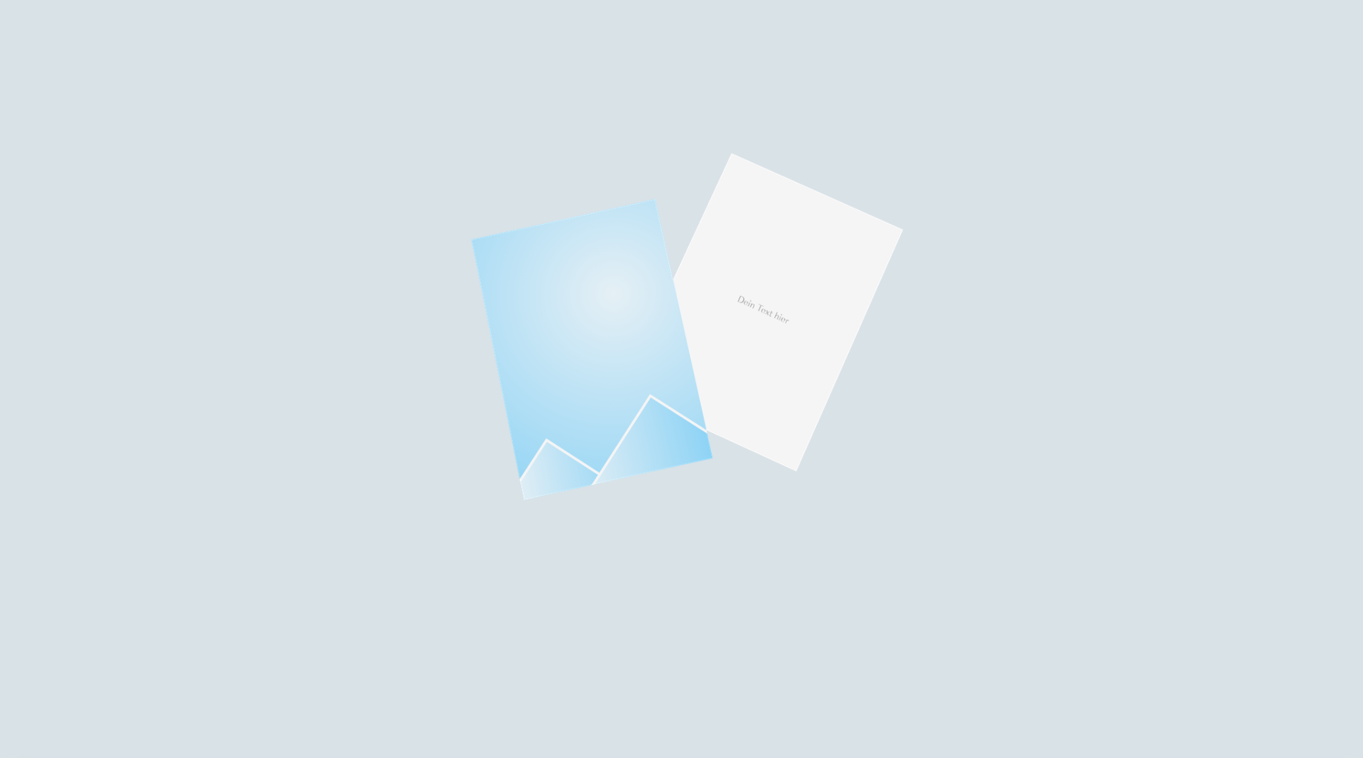Zwei Fotokarten mit simpler Gestaltung liegen nebeneinander