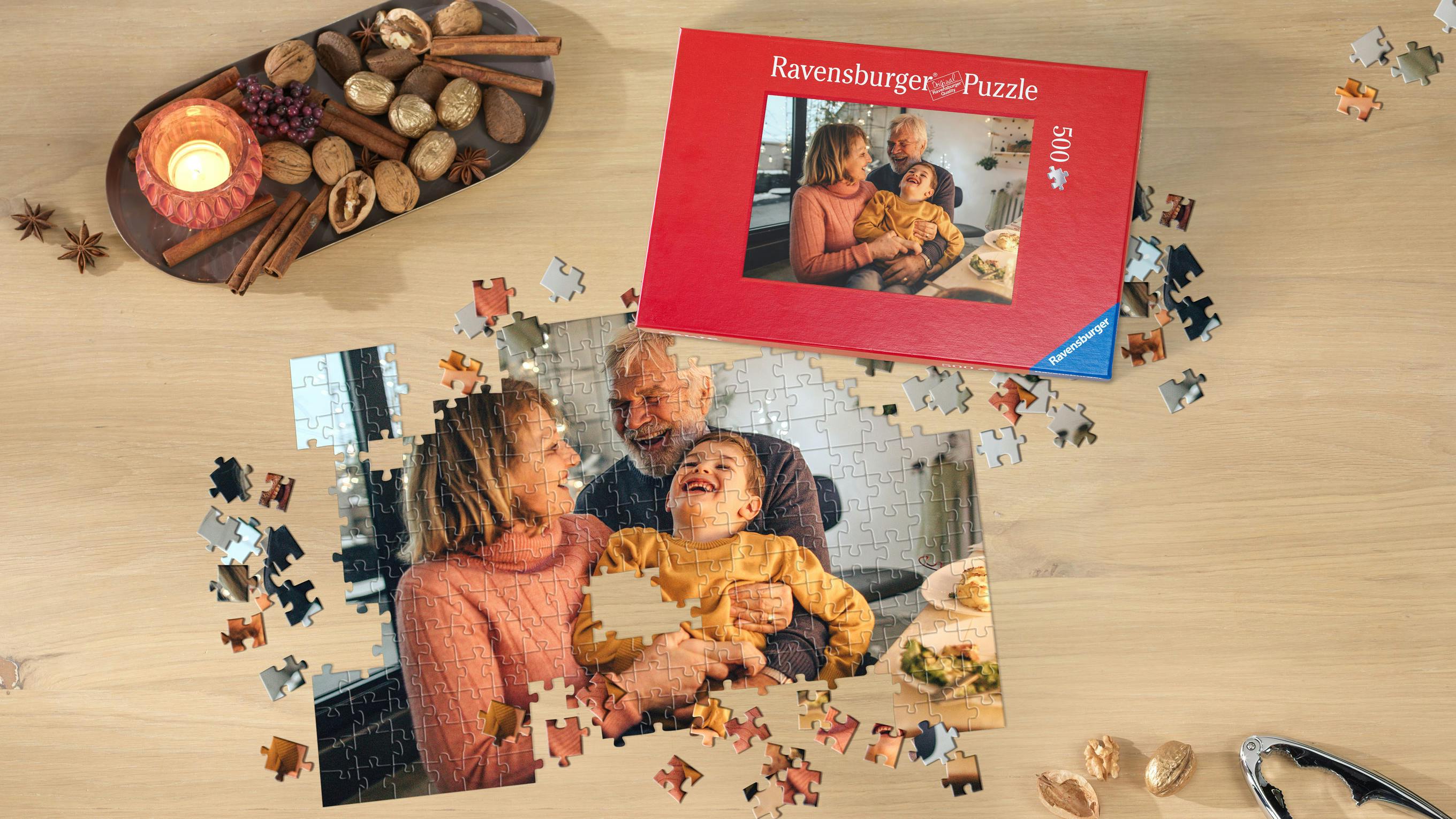 Puzzle personalizzato 500 pezzi Ravensburger con foto di famiglia
