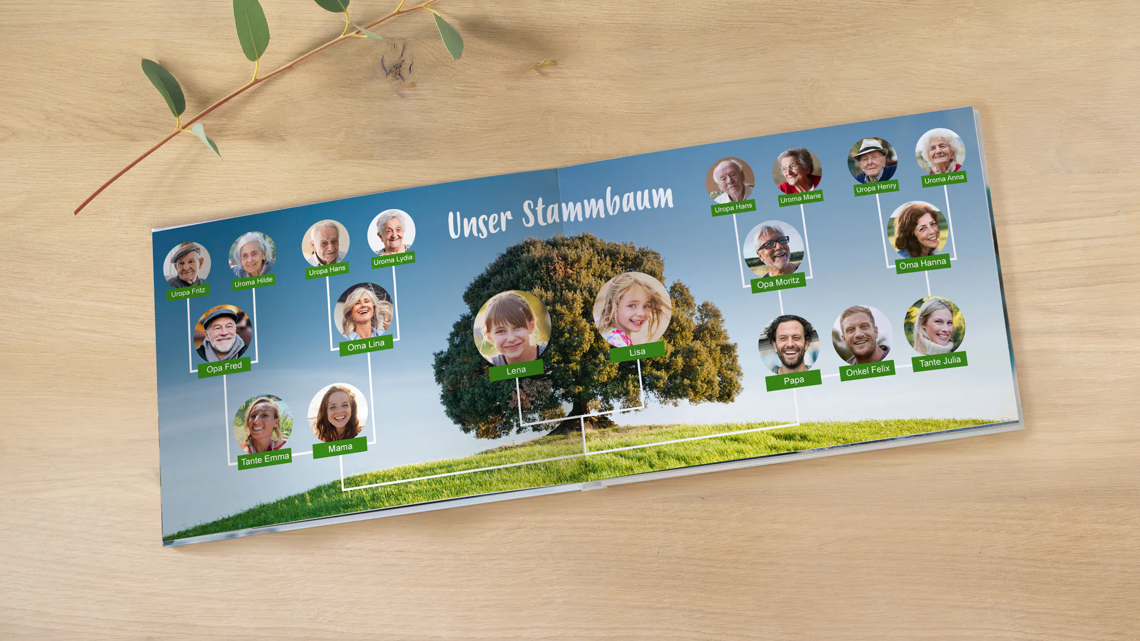 Pixum Fotobuch als Familienstammbaum