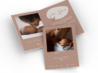 Verschicke persönliche Karten zur Geburt Fotokarte zur Geburt mit Informationen zur Geburt und Familienfotos
