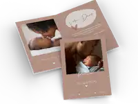 Verschicke persönliche Karten zur Geburt Fotokarte zur Geburt mit Informationen zur Geburt und Familienfotos