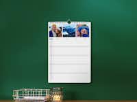 Wandkalender A4 met afspraken Wandkalender A4 met afspraken en winterse familiefoto's