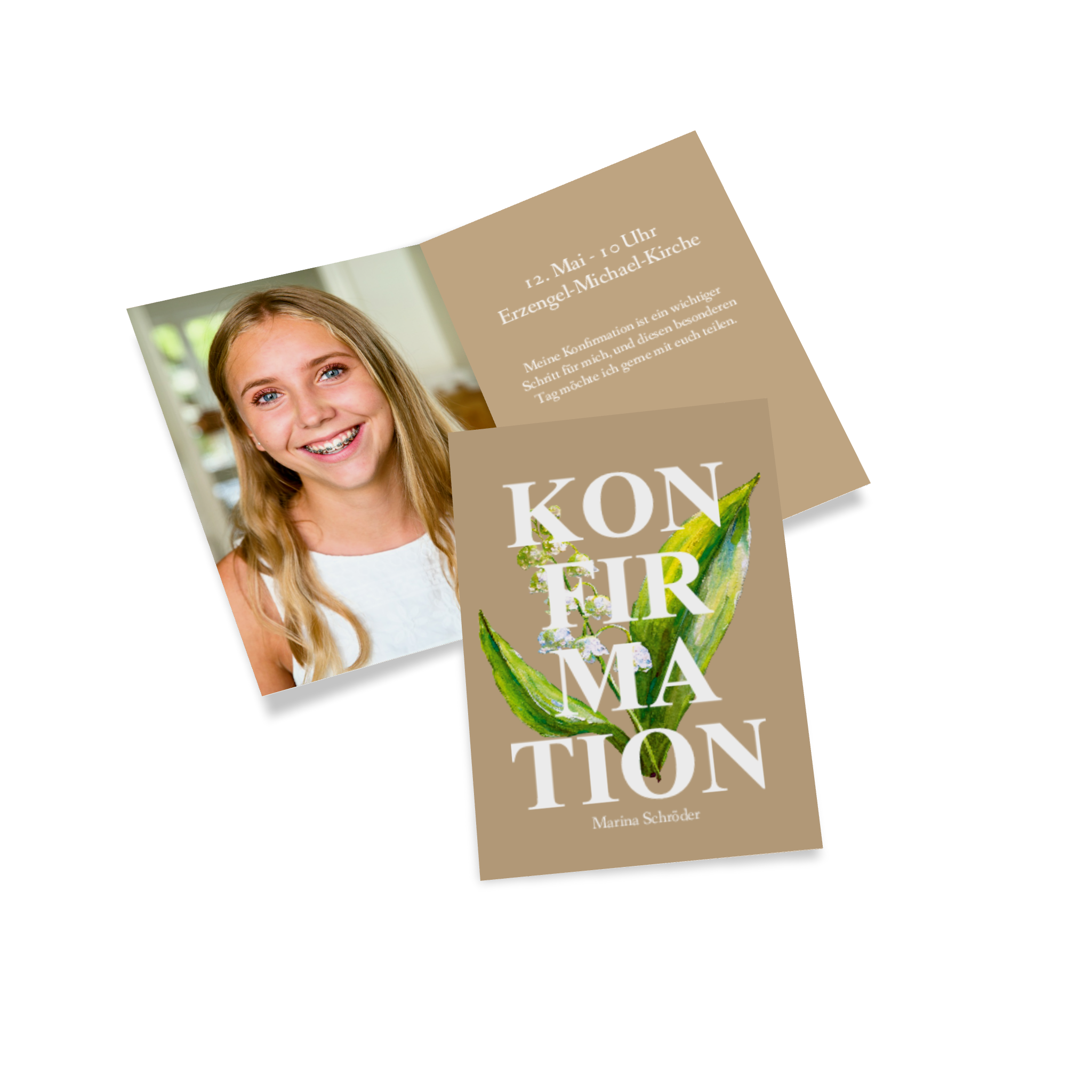 Klappkarte als Weihnachtskarte mit Familienfoto