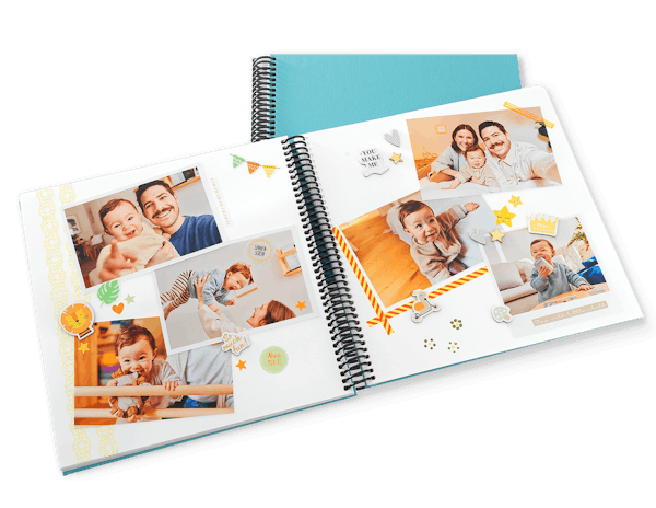Pixum Scrapbook mit Familien- und Babymotiven