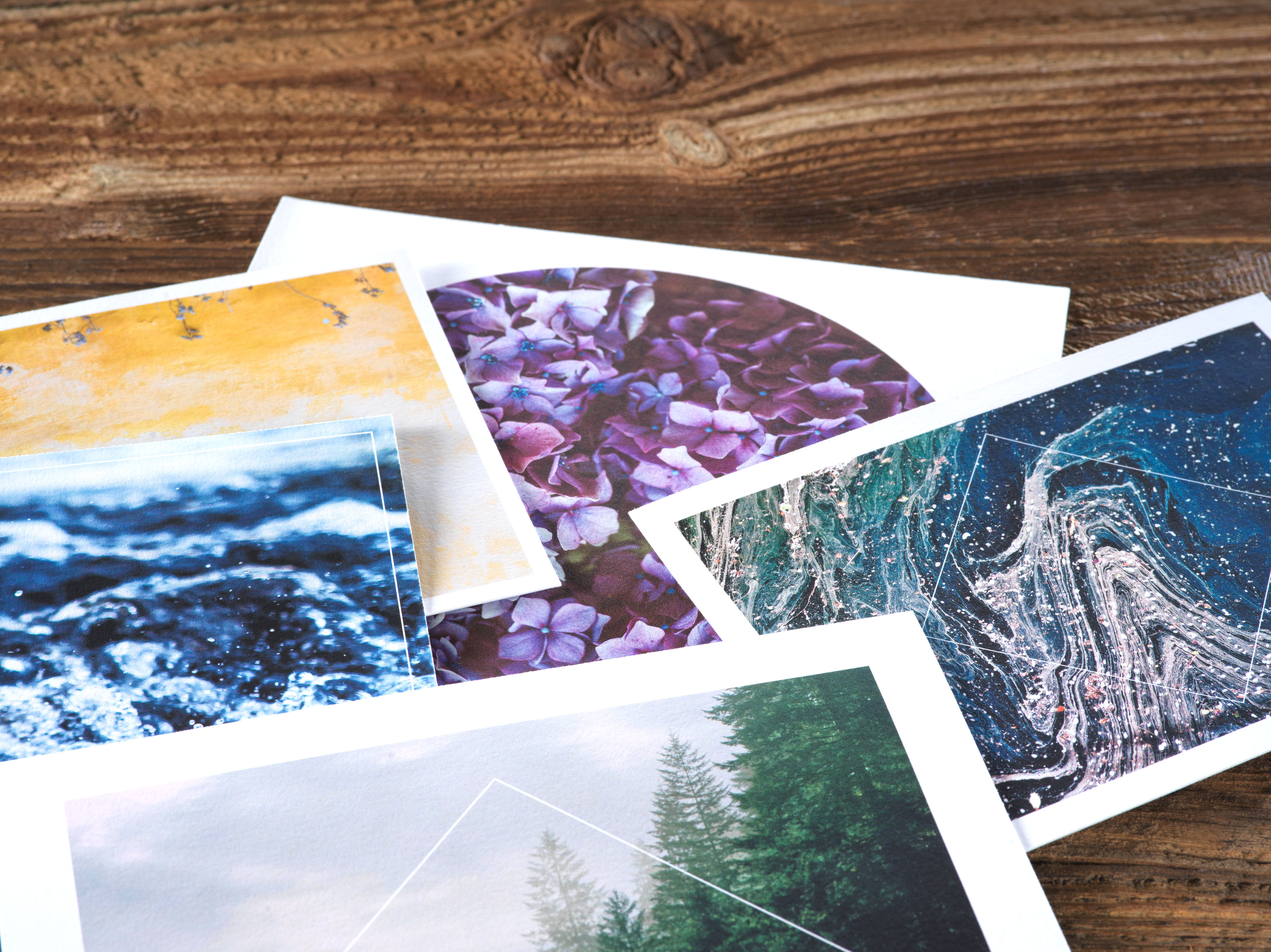 Mélange de diverses impressions photo Fine art avec des photos de nature