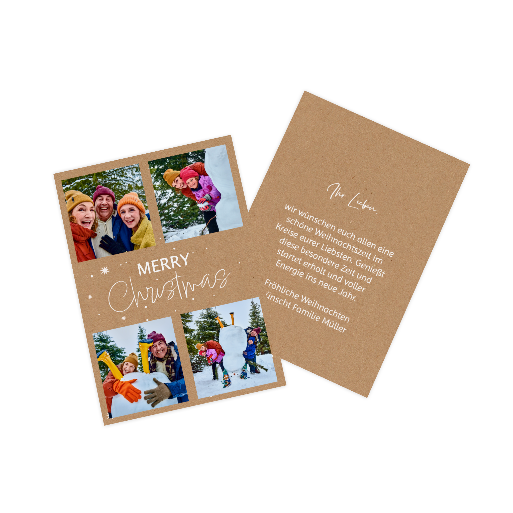Fotokarte als Weihnachtskarte mit Familienfoto
