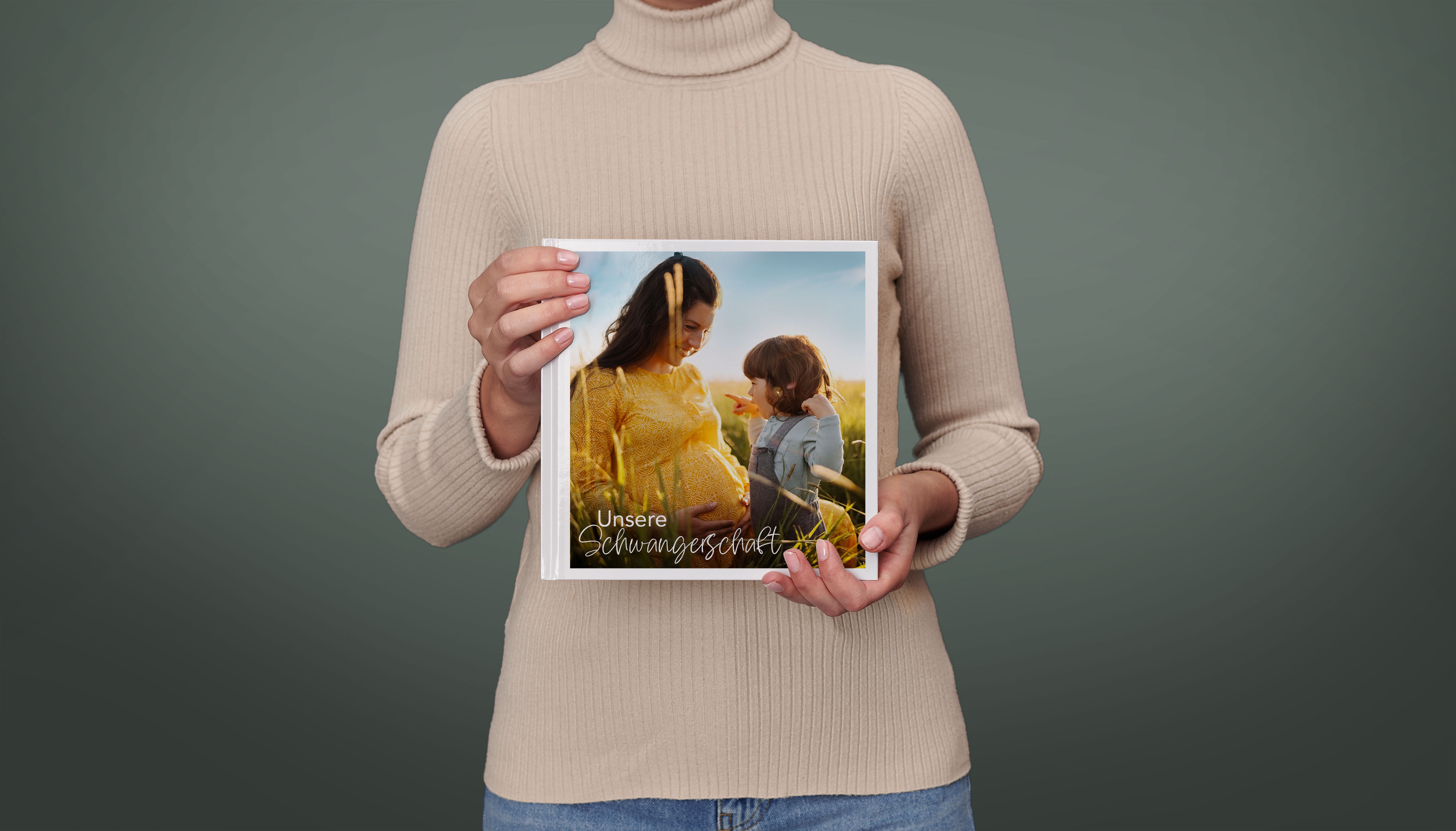 Fotobuch über die Schwangerschaft im quadratischen Format