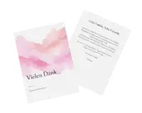 Einseitige Danksagungskarte zur Kommunion mit Aquarell Muster Einseitige Danksagungskarte zur Kommunion mit Aquarell Muster.