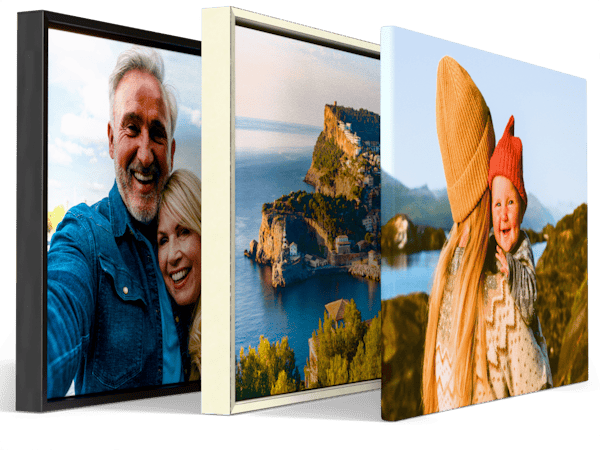 Photo sur toile Trois toiles photo personnalisées dont deux avec une caisse américaine