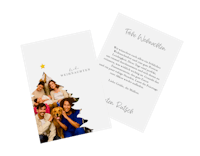 Fotokarten mit persönlicher Nachricht als Weihnachtskarten gestalten Fotokarte als Weihnachtskarte mit Familienfoto