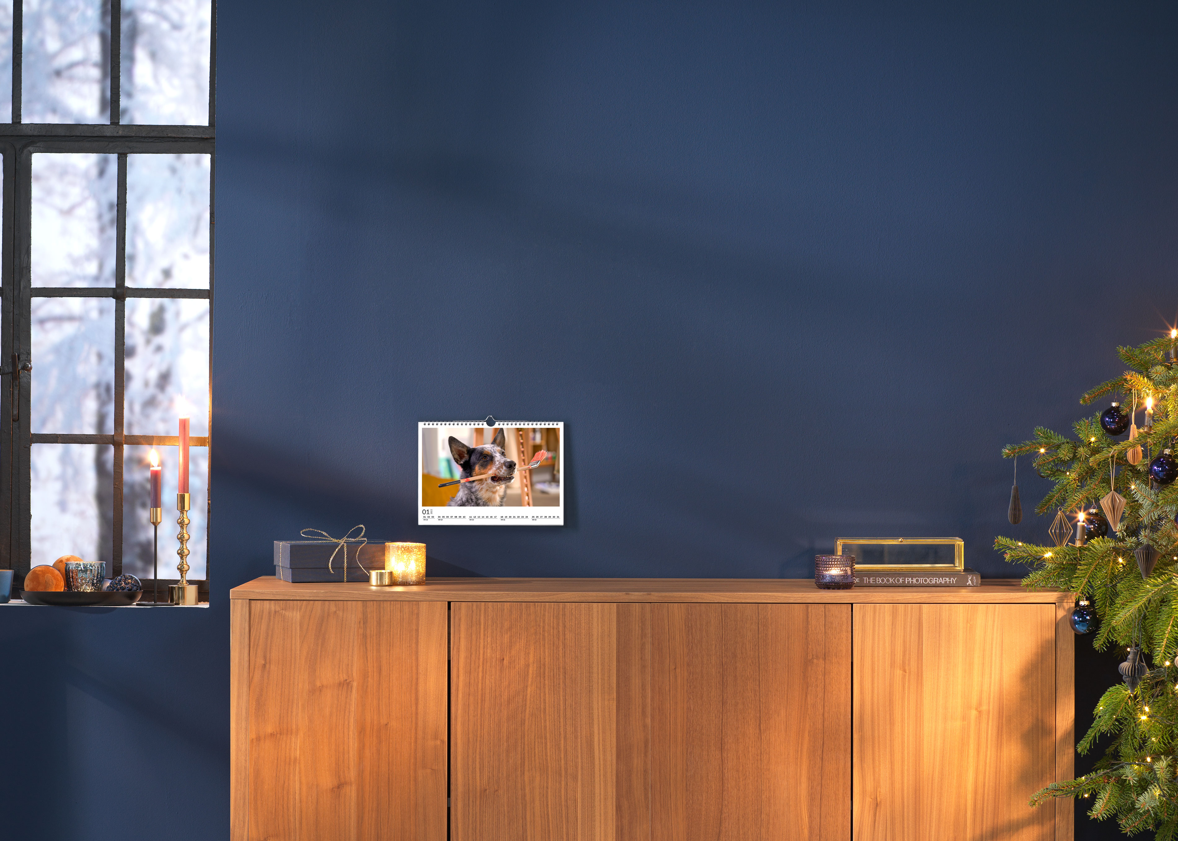 A5-kalender met een foto van een hond