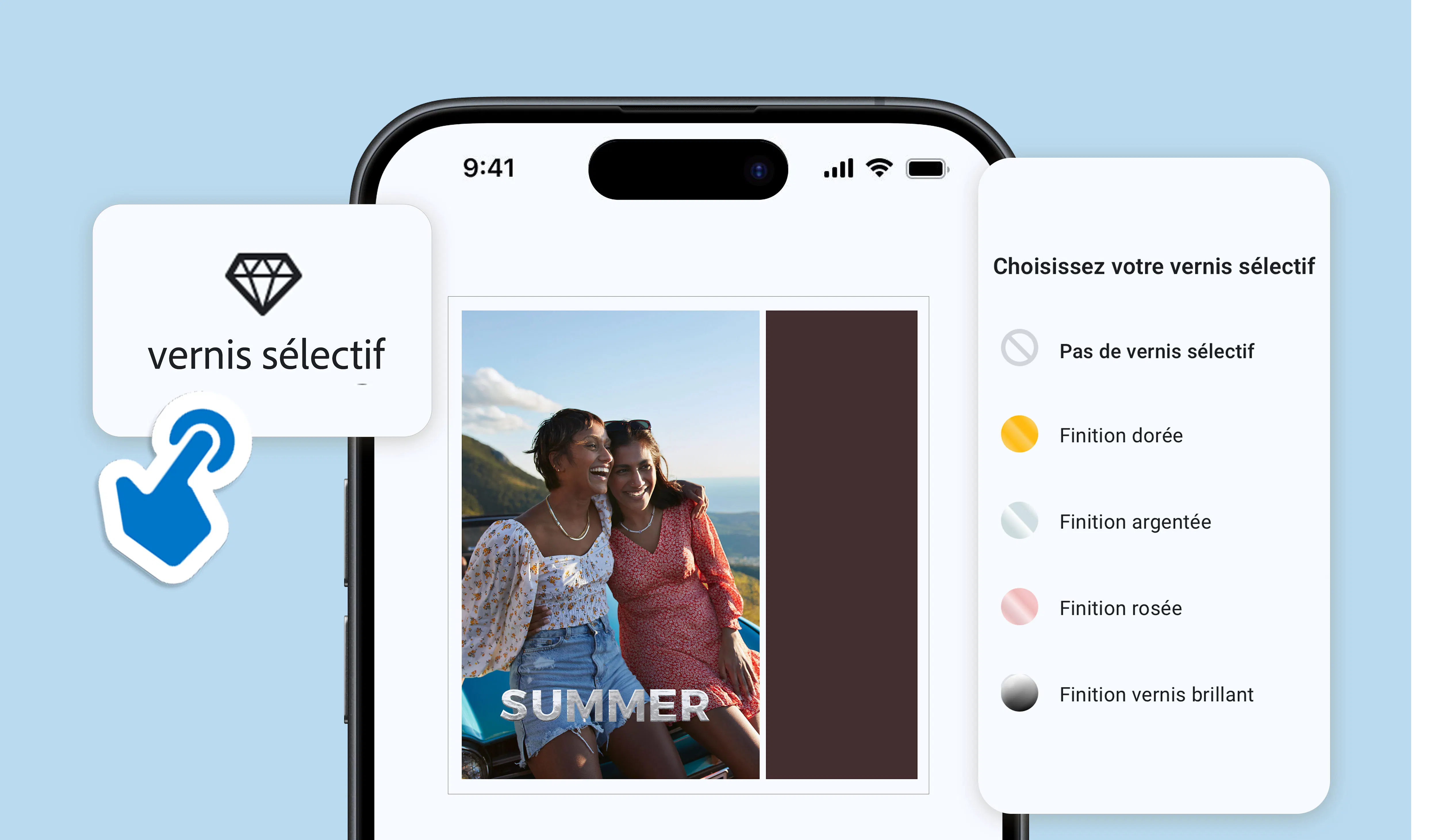 Ajouter un vernis sélectif dans l'appli Pixum