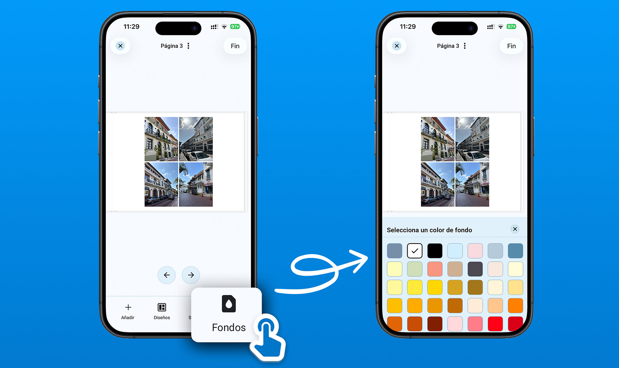 Un álbum de fotos en la app Pixum