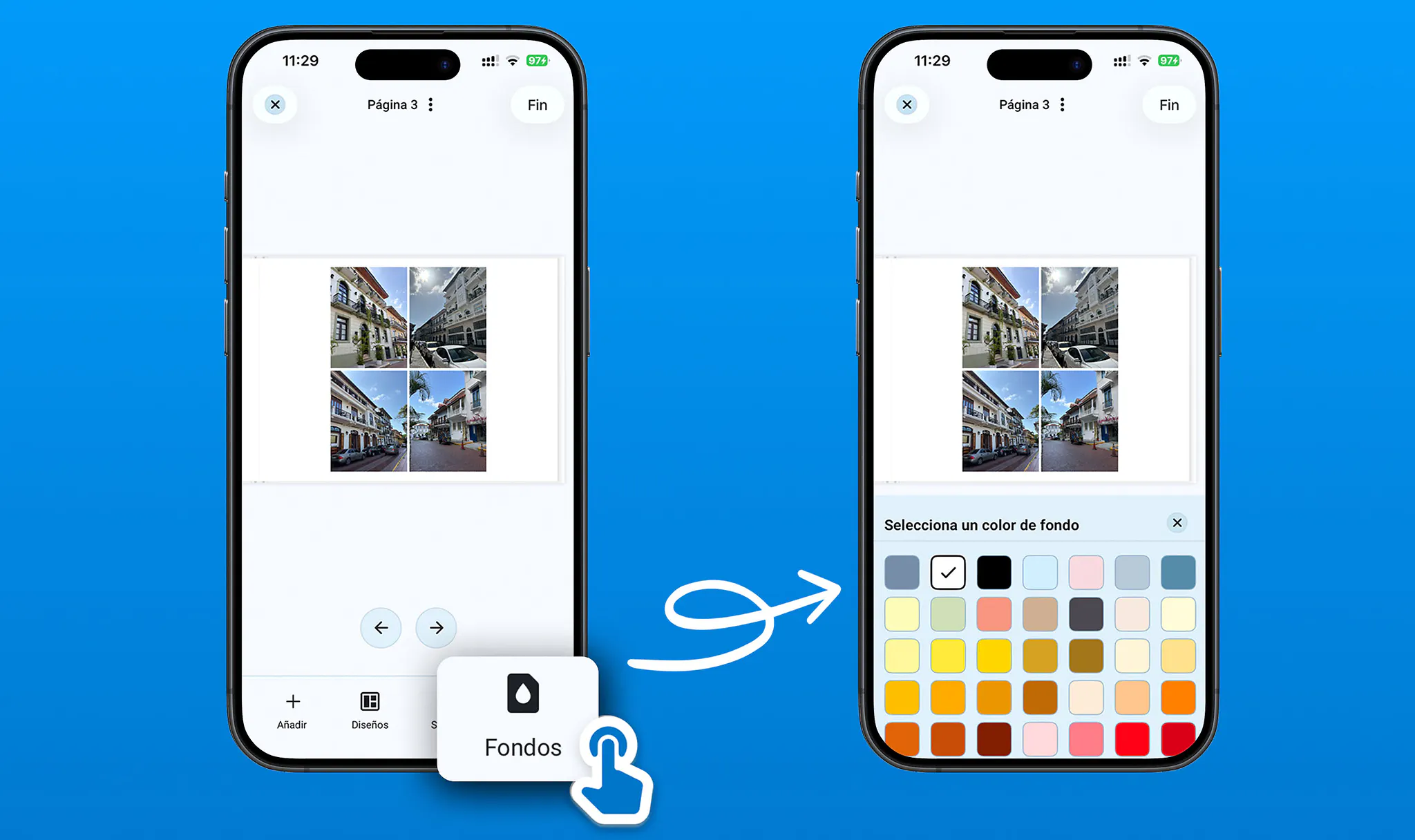 Crear álbumes de fotos en la app Pixum