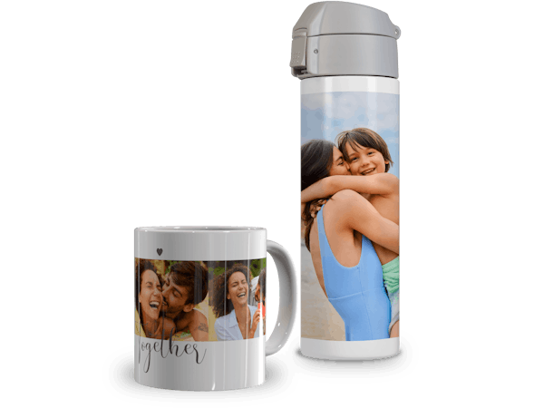 Mug, tasse et gourde personnalisés avec des photos de famille