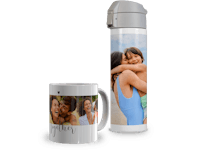 Trinkflasche und Tasse mit eigenen Foto gestalten ZWILLING Thermobecher und Fototasse mit Familienfotos