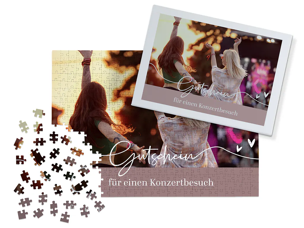 Freisteller von einem Fotopuzzle als Gutschein
