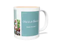 Fototasse mit individuellem Text Fototasse mit Mintgrünem Design und individualisierbarem Text