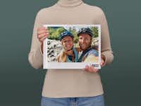 Pixum Fotobuch gross quer Pixum Fotobuch gross im Querformat mit dem Selfie von Mountainbikern auf dem Cover