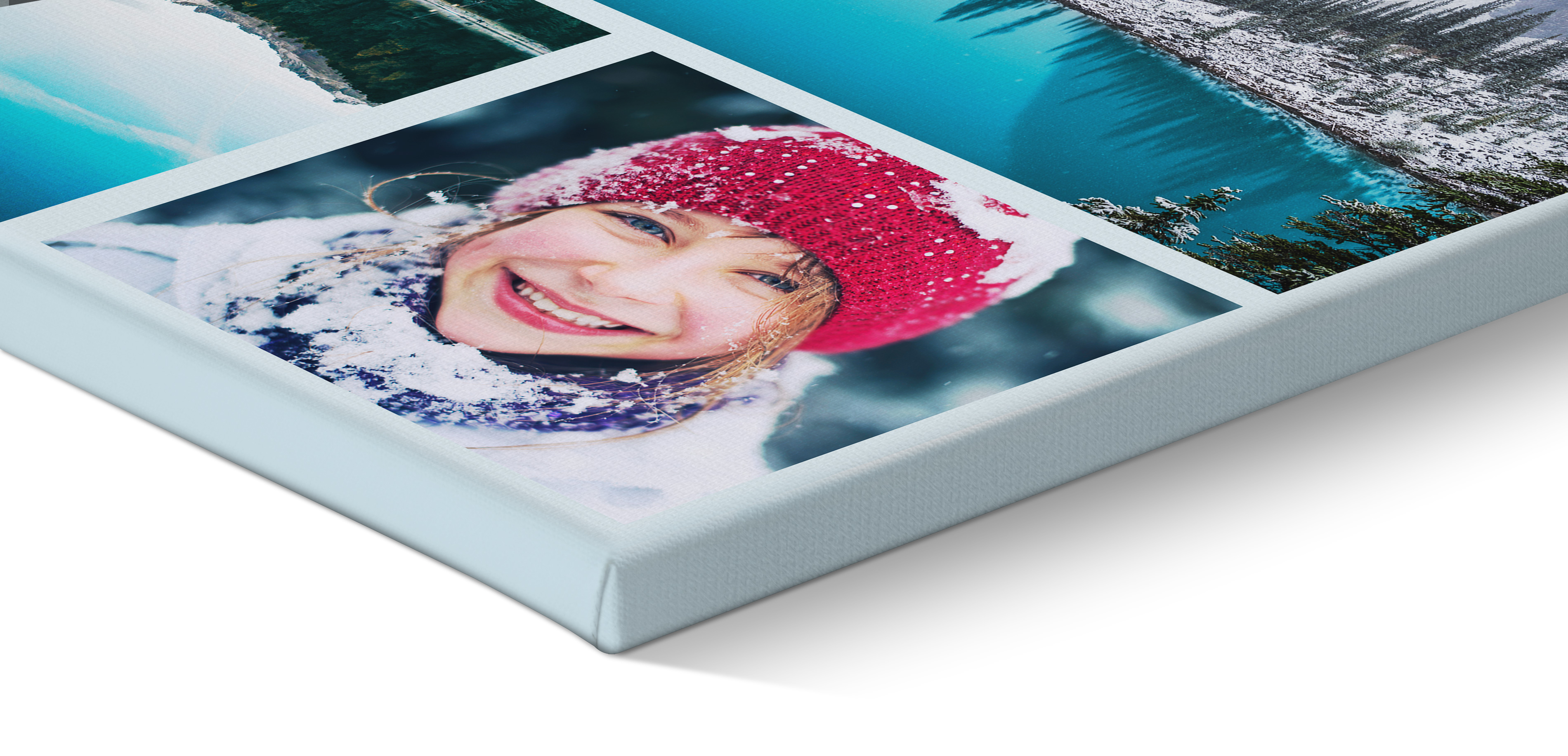 Fotocollage auf Leinwand als Detail-Freisteller mit Weihnachtsmotiv