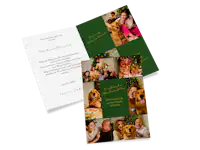 Foto-Klappkarten mit persönlicher Nachricht als Weihnachtskarten gestalten Klappkarte als Weihnachtskarte mit Familienfoto
