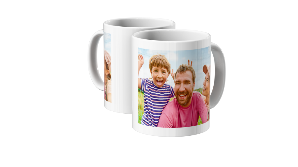 Fototasse Klassikdruck mit einem Familienbild