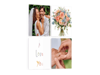 Kvadratiske fotoplader med kunstnerdesign fra artboxONE Fire squares med to kunstnermotiver fra artboxONE med temaet bryllup.