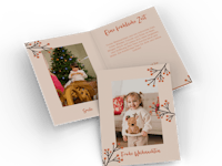 Foto-Klappkarten mit persönlicher Nachricht als Weihnachtskarten gestalten Klappkarte als Weihnachtskarte mit Familienfoto