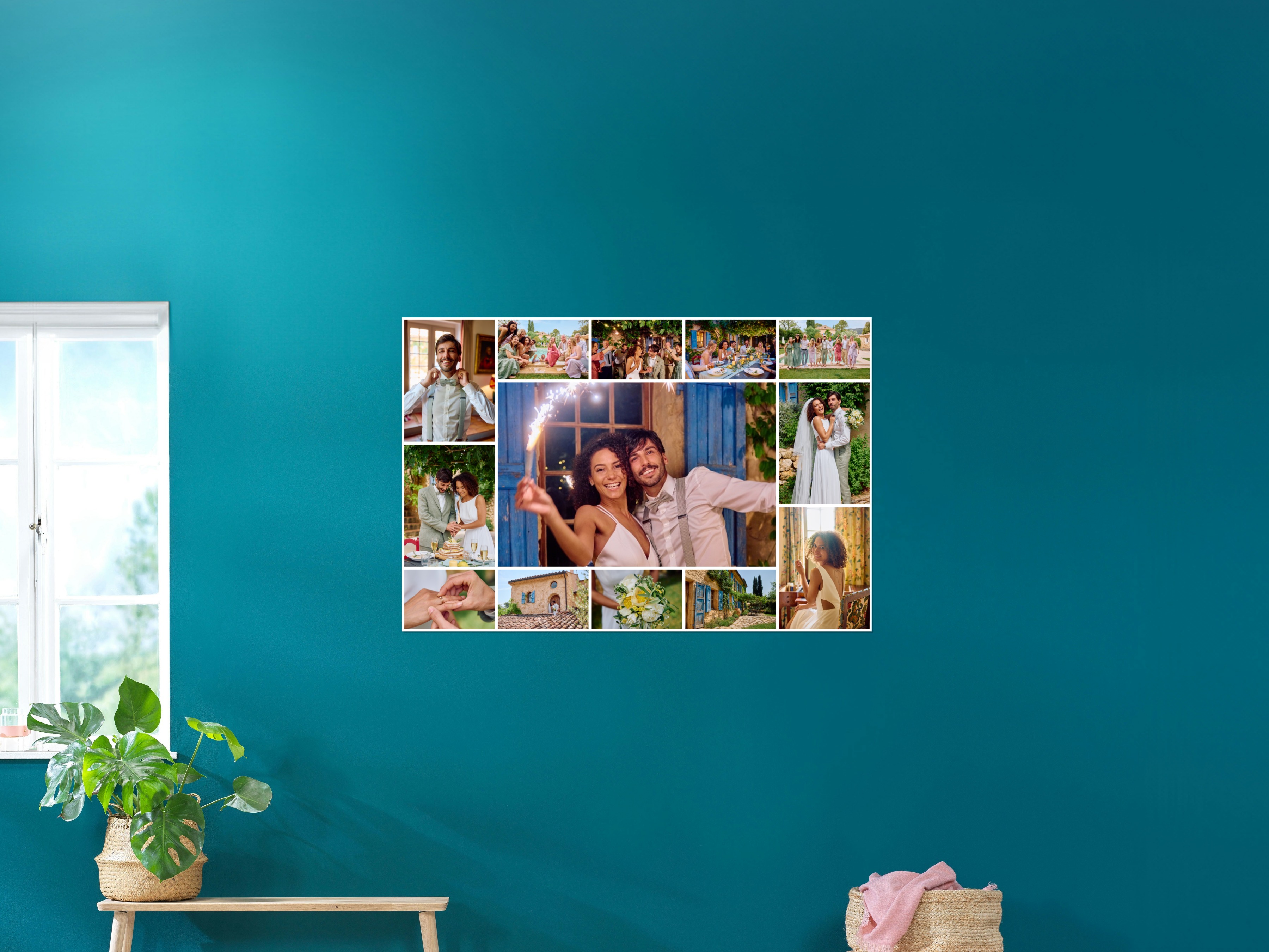 Fotocollage mit Fokusbild in der Mitte