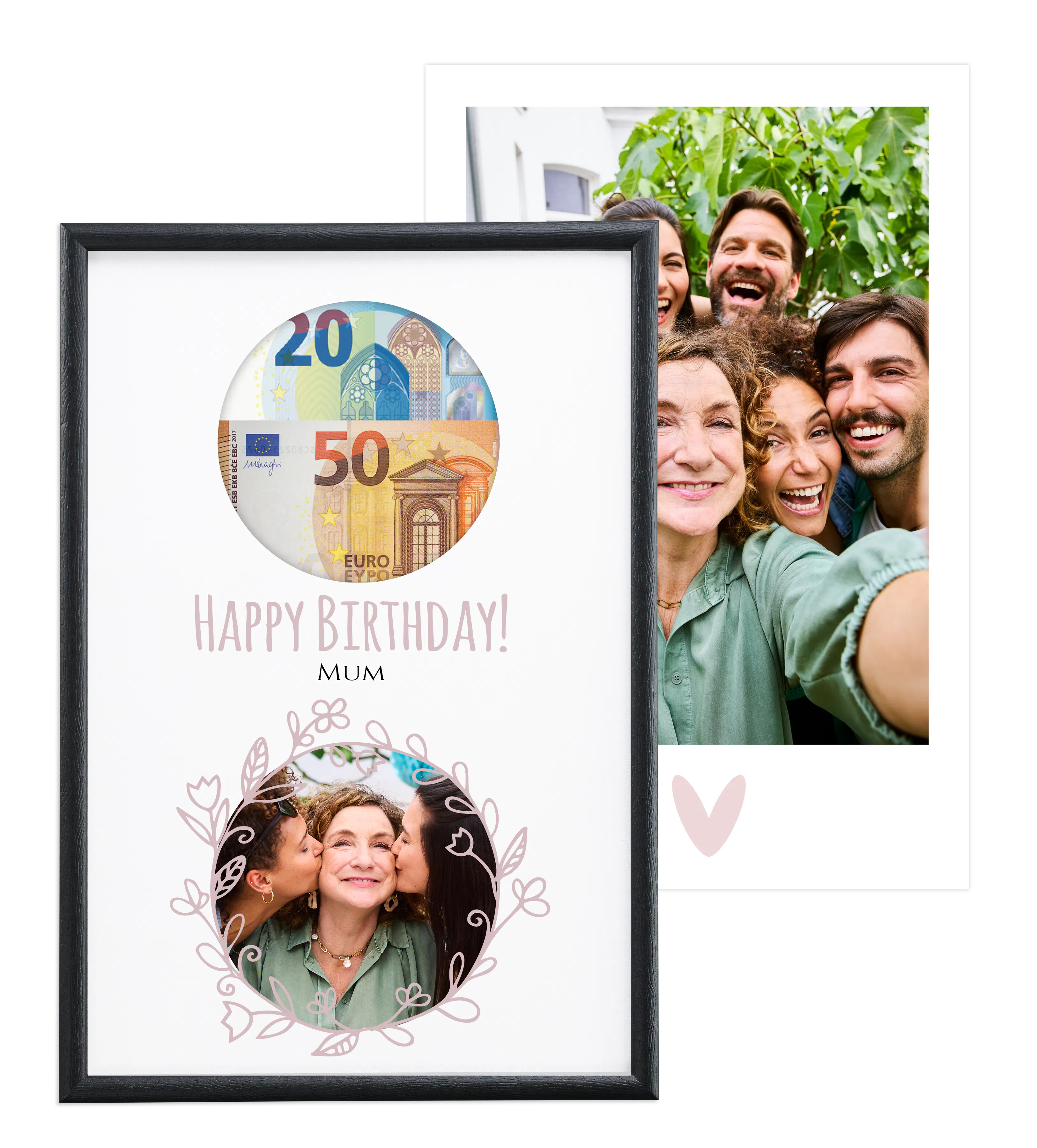 Gerahmtes Fotogeldgeschenk zum Geburtstag
