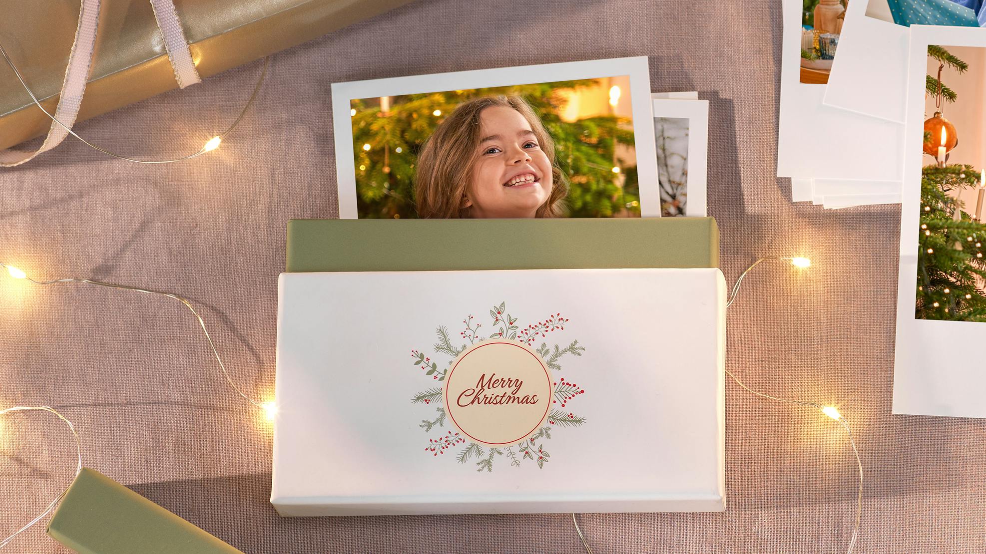 Retro prints met kerst box