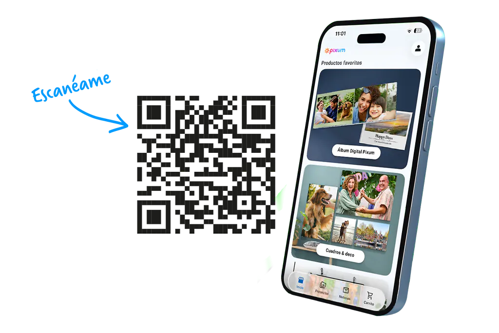 Código QR para la aplicación de fotos Pixum. Código QR para la aplicación de fotos Pixum.