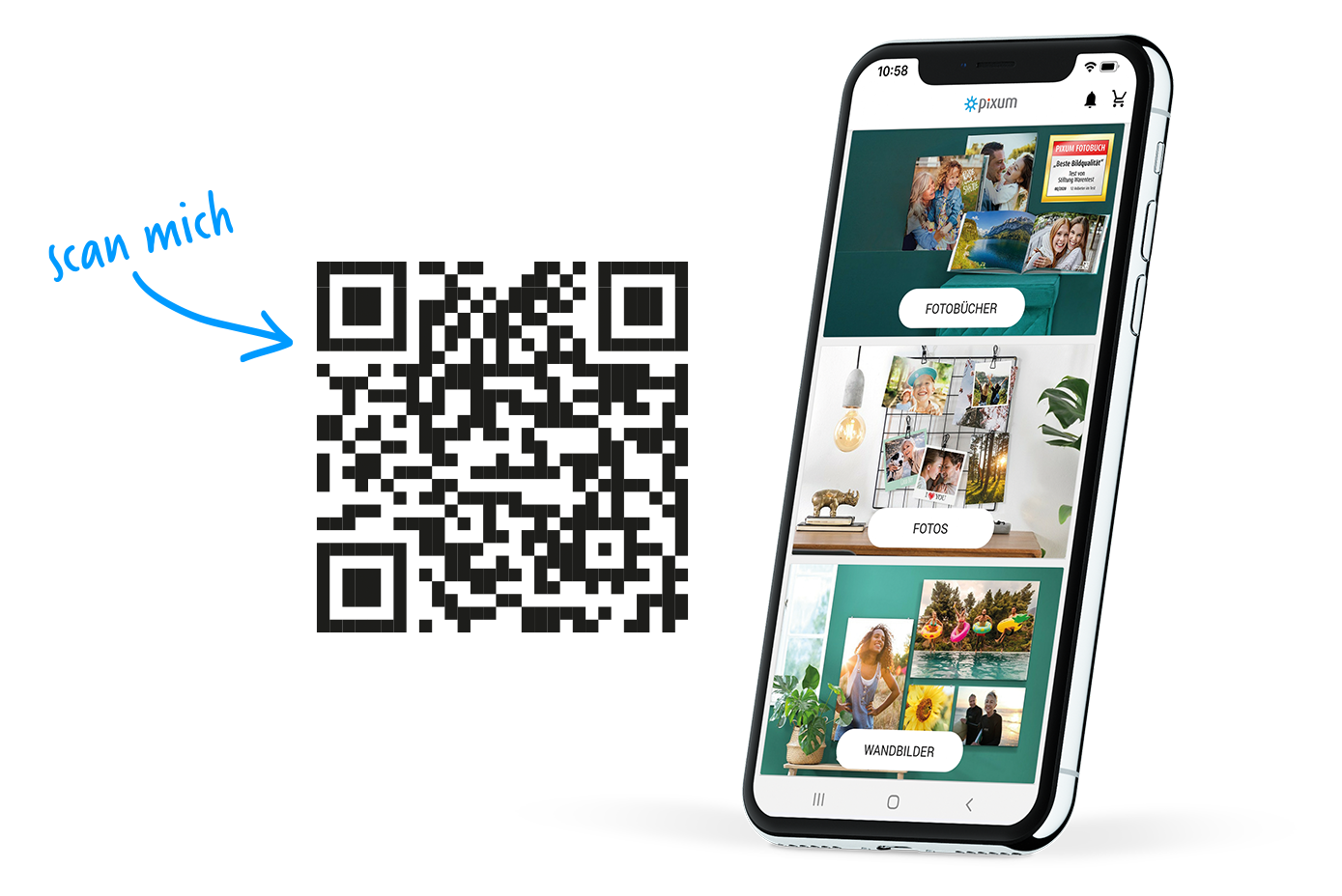 QR Code für die Pixum Foto-App.
