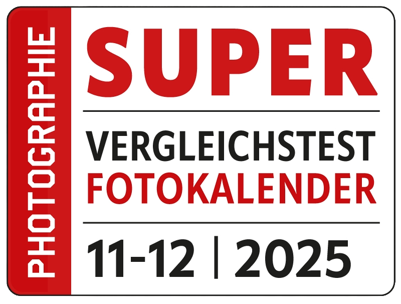 Logotipo de la prueba de calendarios fotográficos de Photographie, en la que Pixum obtuvo la calificación de «excelente».