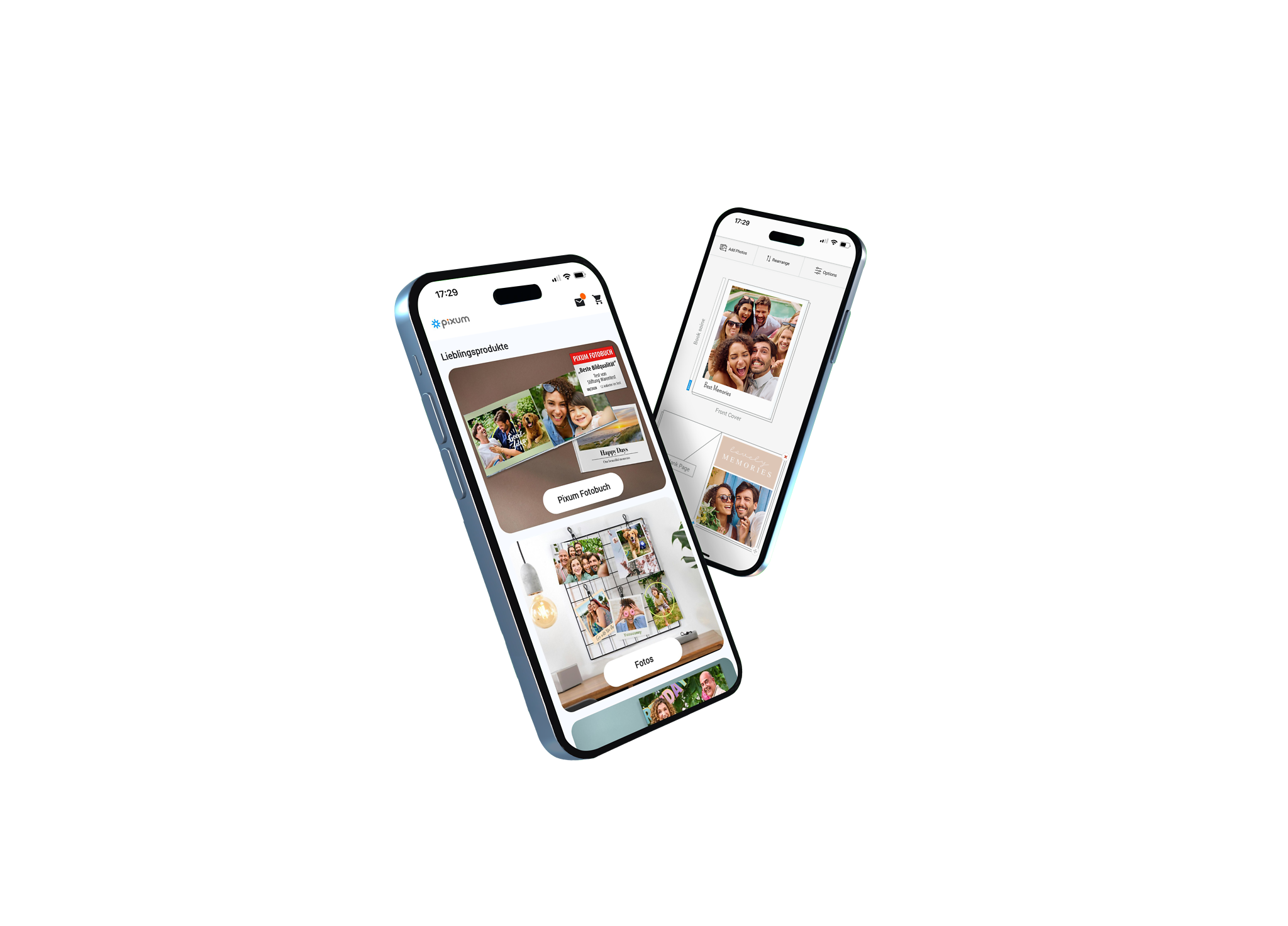 Smartphone mit der kostenlosen Pixum App 