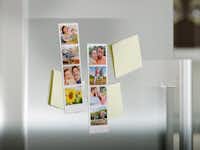 Magnet-Fotostreifen am Kühlschrank Magnet-Fotostreifen mit verschiedenen Fotos am Kühlschrank