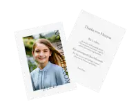 Fotokarte als Danksagung zur Konfirmation Fotokarte als Danksagung zur Konfirmation mit Foto des Konfirmationski