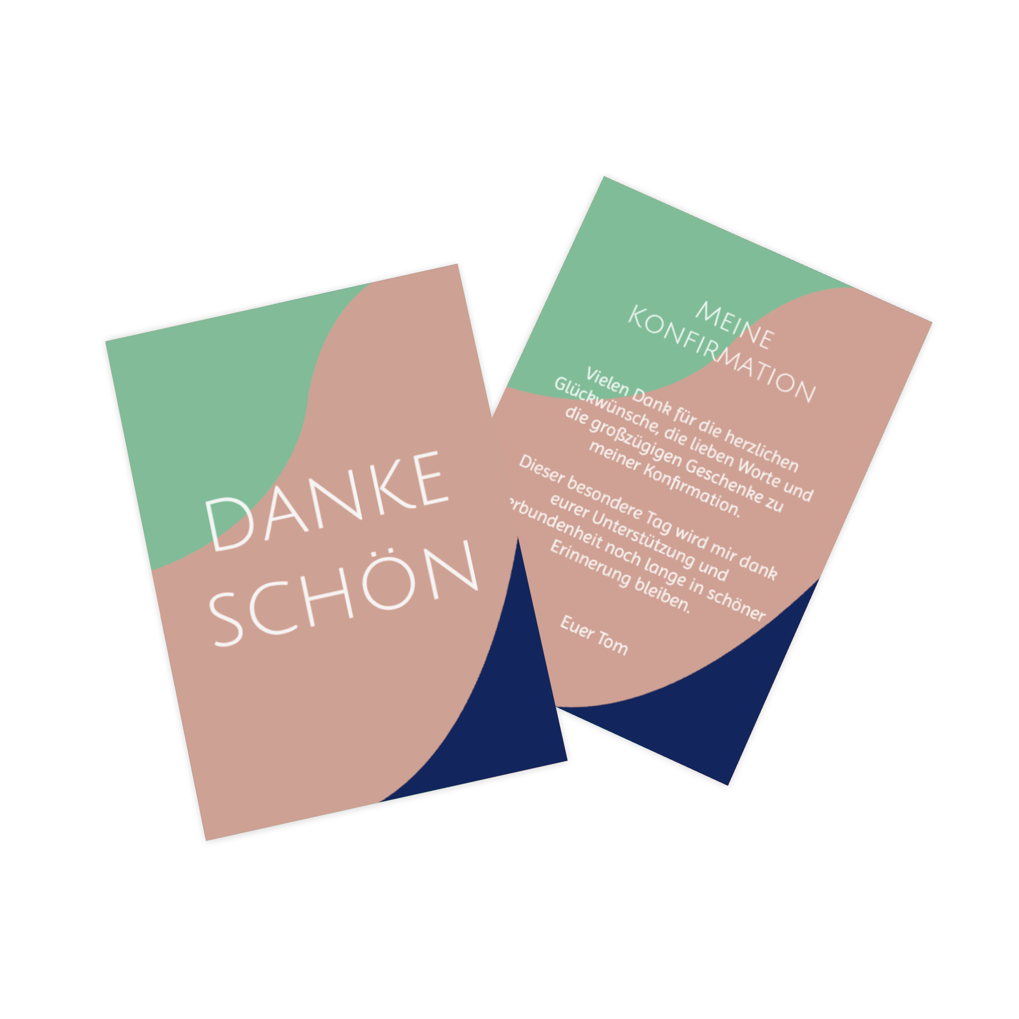 Bunte Danksagungskarte zur Konfirmation.