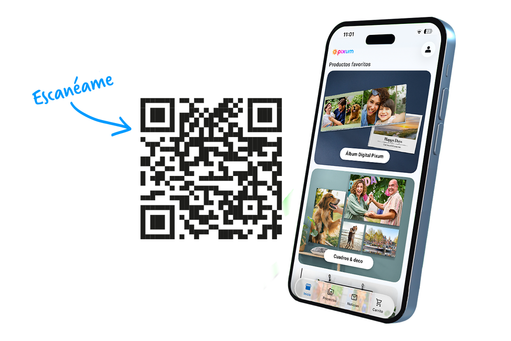 Descárgate la app Pixum para Android, iOS o Huawei.