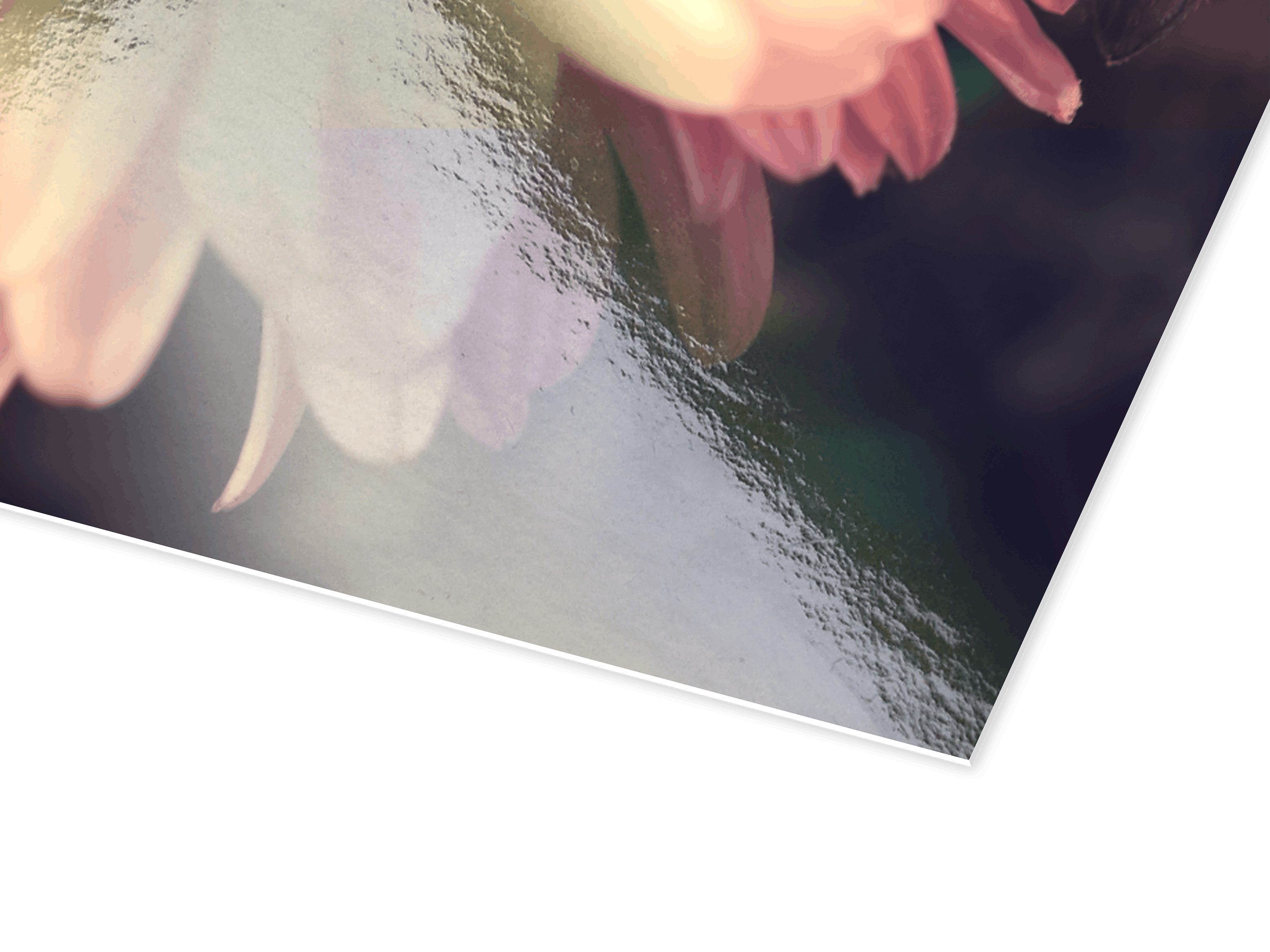 Detailbeeld van een fotoposter met parelmoer fotopapier