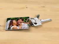 Schlüsselanhänger rechteckig mit einem Bild von einem Hochzeitspaar