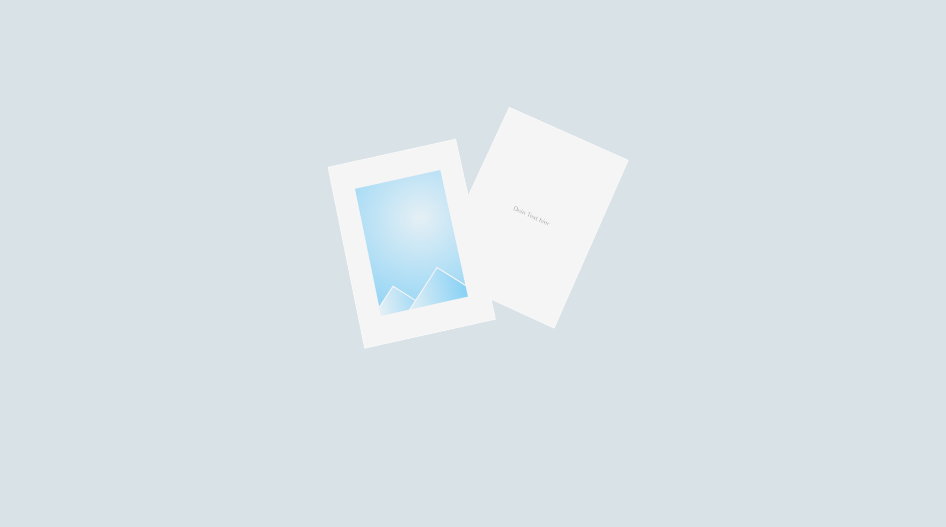 Zwei Fotokarten mit simpler Gestaltung liegen nebeneinander