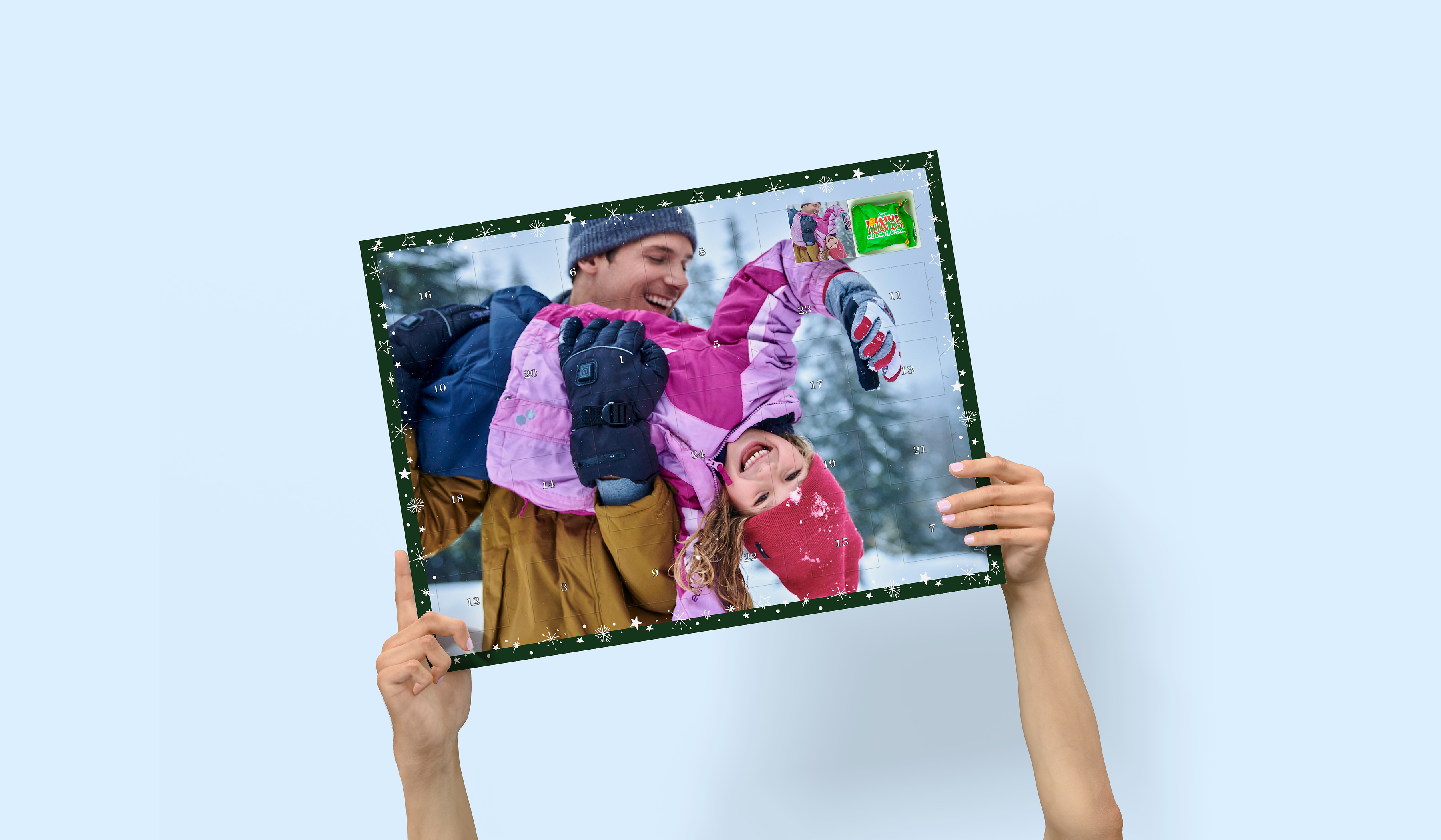 Foto-Adventskalender mit Fototürchen und Tonys Schokolade