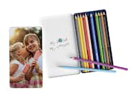 Faber-Castell Stiftebox mit Foto Stiftebox von Faber-Castell mit einem Foto zweier junger Mädchen mit Eis