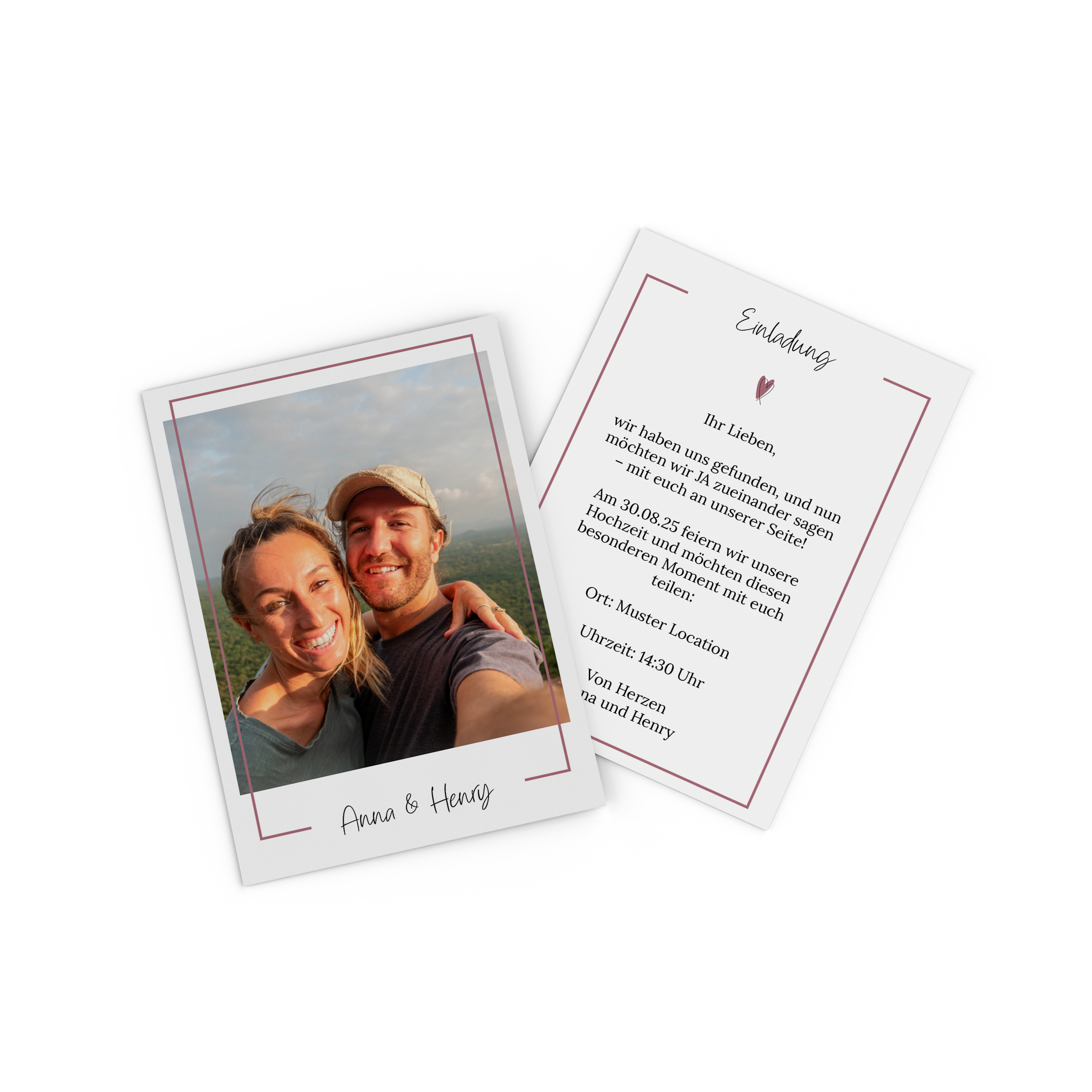 Fotokarte mit Pärchenfoto als Save the Date 