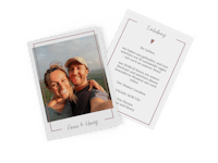 Bestelle Hochzeitseinladungen mit persönlicher Botschaft Fotokarte mit Pärchenfoto als Save the Date