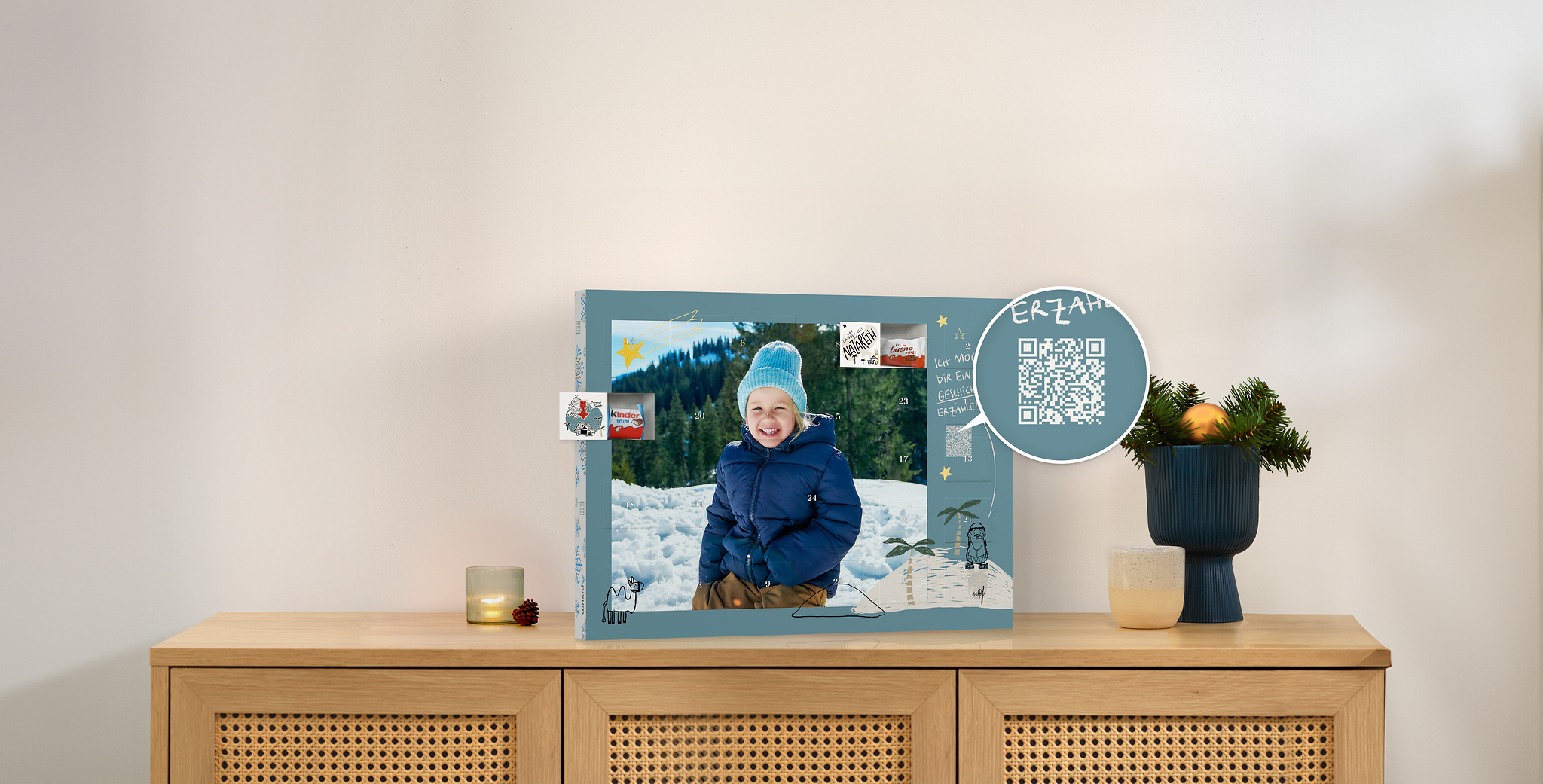 Christlicher Adventskalender mit QR Code, hinter dem sich die Weihnachtsgeschichte verbirgt