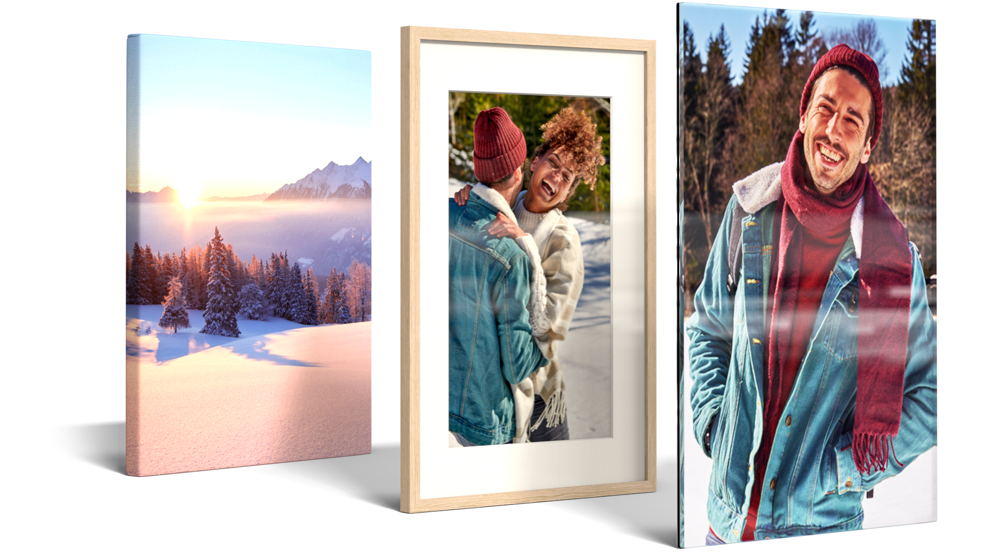 Wandbild-Mix aus Leinwand, Bild im Rahmen und Galerie-Print