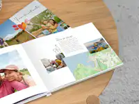 Pixum fotoboek met routkaart Pixum Fotoboek van de vakantie met daarin vakantiefoto's en een routekaart.